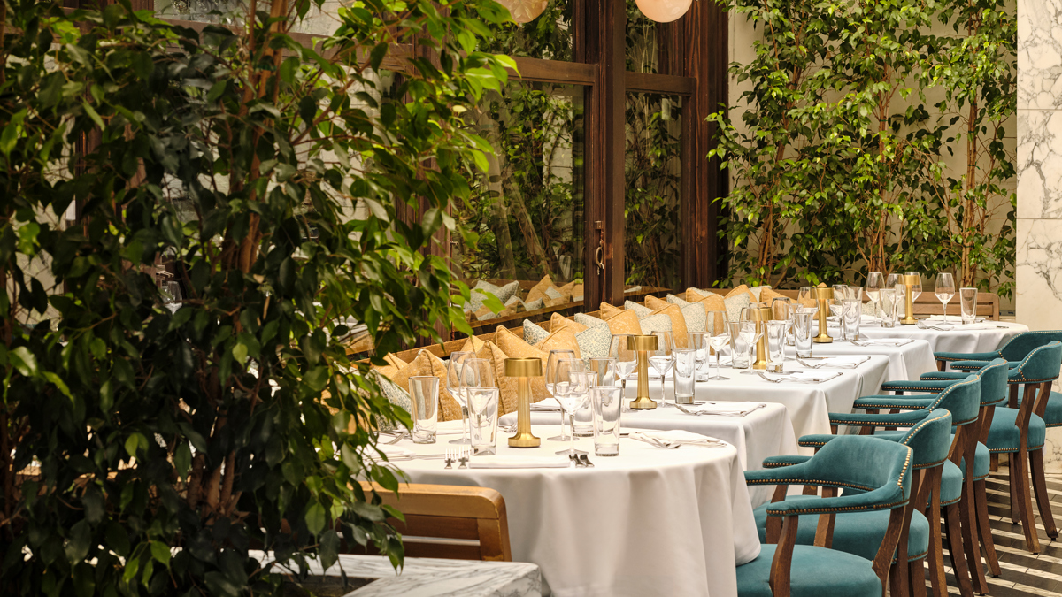Restaurant interior detail at Cecconi's West Hollywood