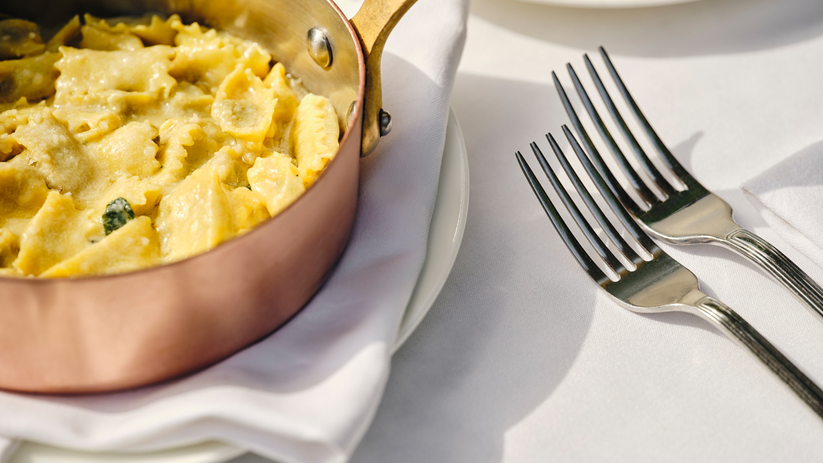 A table of food at Cecconi's West Hollywood