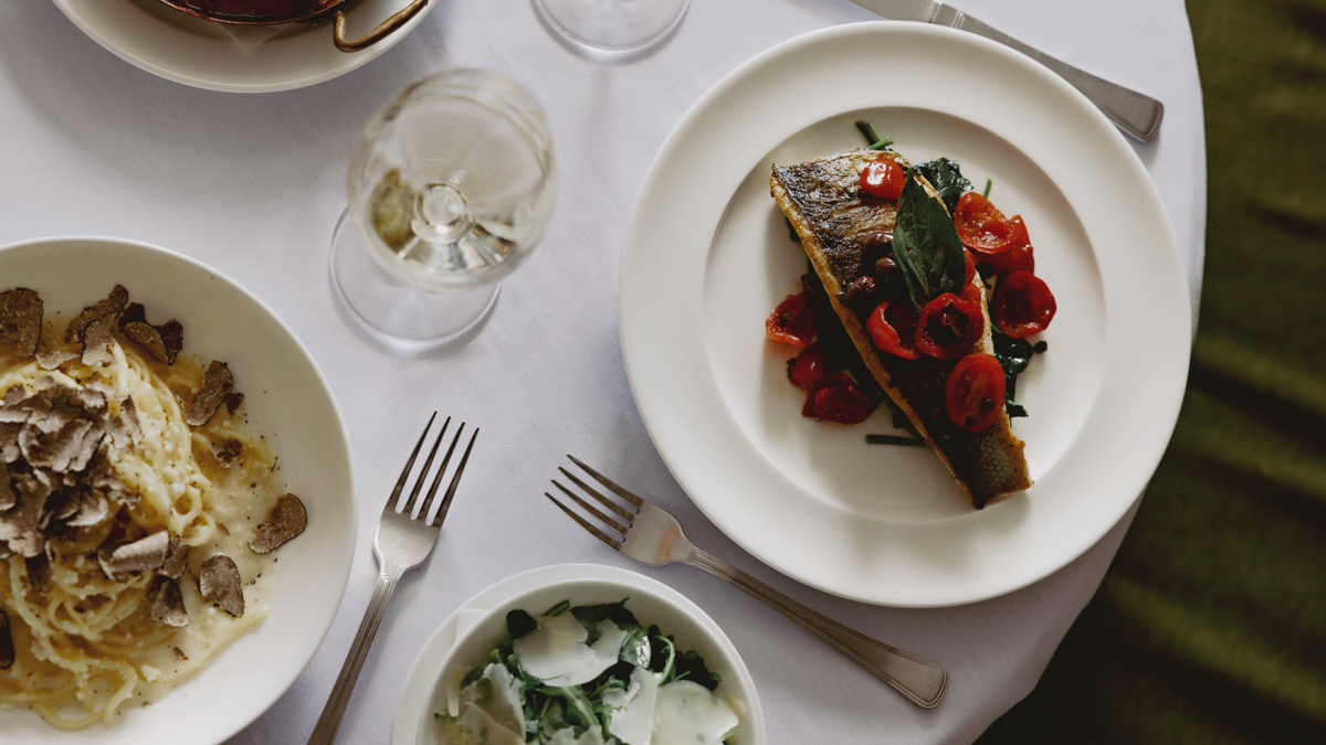 A table of food at Cecconi's Dumbo